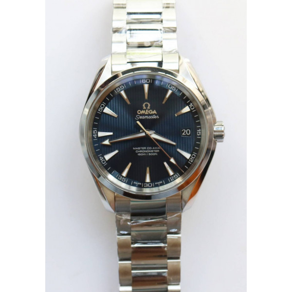 Aqua Terra 150M SS 1:1 Best Edition Blue Textured Dial on SS Bracelet VSF A8500 Super Clone