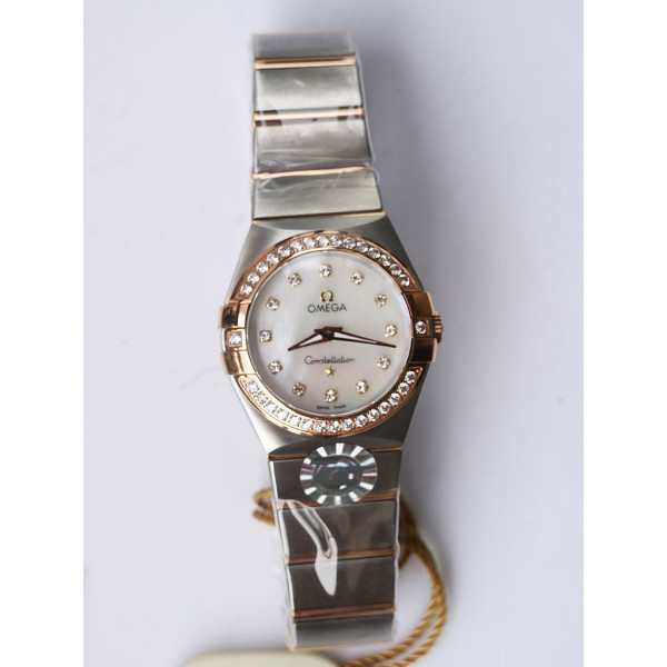 Constellation Ladies 27mm RG/SS White MOP Dial Bracelet ZF Swiss Quartz