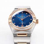 Constellation 29mm Diamonds Bezel RG/SS Blue Dial Bracelet TWSF A8700