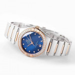 Constellation 29mm Diamonds Bezel RG/SS Blue Dial Bracelet TWSF A8700