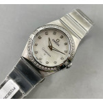 Constellation Ladies 27mm SS Diamonds Bezel White MOP Dial Bracelet  Swiss Quartz