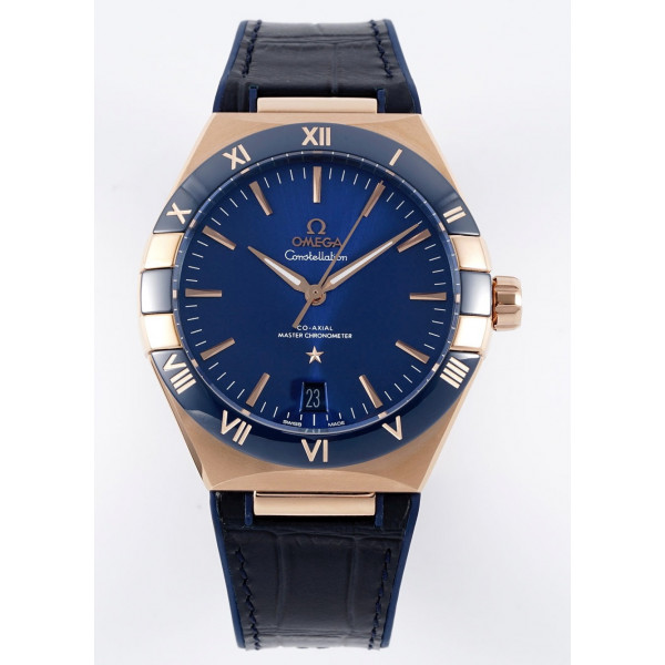 Constellation Ceramic Bezel RG 1:1 Best Edition Blue Dial Gummy Strap 8F A8900