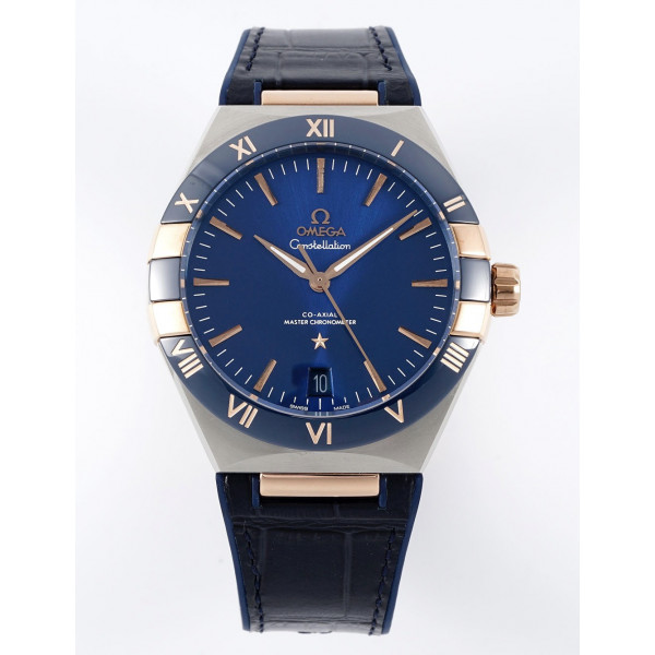 Constellation Ceramic Bezel SS/RG 1:1 Best Edition Blue Dial Gummy Strap 8F A8900