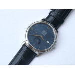 De Ville Prestige Real PR SS 1:1 Best Edition Blue Dial Leather Strap MIYOTA 9015 ZF