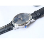 De Ville Prestige Real PR SS 1:1 Best Edition Blue Dial Leather Strap MIYOTA 9015 ZF