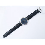 De Ville Prestige Real PR SS 1:1 Best Edition Blue Dial Leather Strap MIYOTA 9015 ZF