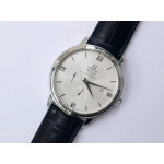 De Ville Prestige Real PR SS 1:1 Best Edition Black&White Dial SS Markers Leather Strap MIYOTA 9015 ZF