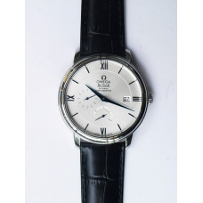 De Ville Prestige Real PR SS 1:1 Best Edition White Dial Blue Markers Leather Strap MIYOTA 9015 ZF