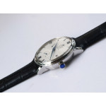 De Ville Prestige Real PR SS 1:1 Best Edition White Dial Blue Markers Leather Strap MIYOTA 9015 ZF