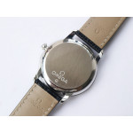 De Ville Prestige Real PR SS 1:1 Best Edition White Dial Blue Markers Leather Strap MIYOTA 9015 ZF