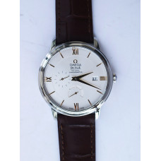 De Ville Prestige Real PR SS 1:1 Best Edition White Dial Gold Markers Leather Strap MIYOTA 9015 ZF