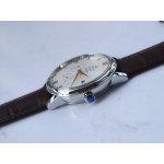 De Ville Prestige Real PR SS 1:1 Best Edition White Dial Gold Markers Leather Strap MIYOTA 9015 ZF