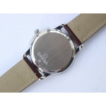 De Ville Prestige Real PR SS 1:1 Best Edition White Dial Gold Markers Leather Strap MIYOTA 9015 ZF