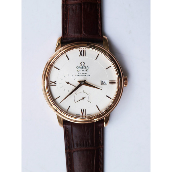 De Ville Prestige Real PR RG 1:1 Best Edition White Dial Leather Strap MIYOTA 9015 ZF