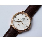 De Ville Prestige Real PR RG 1:1 Best Edition White Dial Leather Strap MIYOTA 9015 ZF