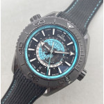Planet Ocean 45.5mm GMT Worldtimer Real Ceramic 1:1 Best Edition Black/blue Dial On Black Rubber Strap VSF Super Clone 8938 