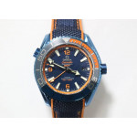 Planet Ocean 45.5mm Big Blue Real Ceramic 1:1 Best Edition on Blue Rubber Strap A8906 Super Clone VSF