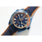 Planet Ocean 45.5mm Big Blue Real Ceramic 1:1 Best Edition on Blue Rubber Strap A8906 Super Clone VSF