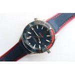 Pyeong Chang 2018 43.5mm SS Blue/Red Bezel Best Edition Blue Dial on Blue Nylon Strap A8900 OMF