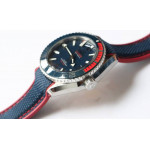 Pyeong Chang 2018 43.5mm SS Blue/Red Bezel Best Edition Blue Dial on Blue Nylon Strap A8900 OMF