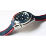 Pyeong Chang 2018 43.5mm SS Blue/Red Bezel Best Edition Blue Dial on Blue Nylon Strap A8900 OMF