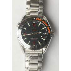 Planet Ocean 2016 V2 43.5mm SS Black/Orange Bezel 1:1 Best Edition Black Dial on SS Bracelet A8900 OMF