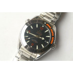 Planet Ocean 2016 V2 43.5mm SS Black/Orange Bezel 1:1 Best Edition Black Dial on SS Bracelet A8900 OMF