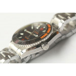 Planet Ocean 2016 V2 43.5mm SS Black/Orange Bezel 1:1 Best Edition Black Dial on SS Bracelet A8900 OMF