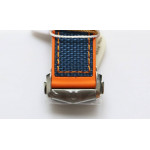 Planet Ocean Master Chronometer SS Blue/Orange Polished Bezel White Dial Rubber Strap A9900 V4 OMF