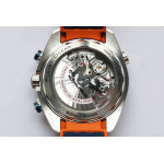 Planet Ocean Master Chronometer SS Blue/Orange Polished Bezel White Dial Rubber Strap A9900 V4 OMF