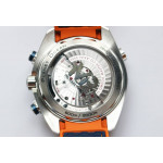 Planet Ocean Master Chronometer SS Blue/Orange Polished Bezel White Dial Rubber Strap A9900 V4 OMF