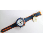 Planet Ocean Master Chronometer SS Blue/Orange Polished Bezel White Dial Rubber Strap A9900 V4 OMF