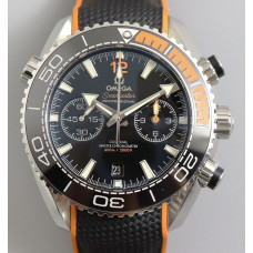 Planet Ocean Master Chronometer SS Black/Orange Polished Bezel Black Dial Rubber Strap A9900 V4 OMF
