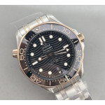 Seamaster Diver 300M RG/SS Ceramic Bezel 1:1 Best Edition Black Dial on Bracelet JVSF A8800