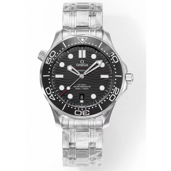 Seamaster Diver 300M 1:1 Best Edition Black Ceramic Bezel Black Dial Bracelet EWE A8800