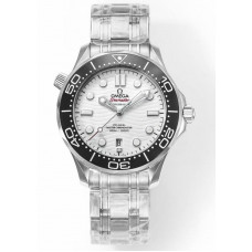 Seamaster Diver 300M 1:1 Best Edition Black Ceramic Bezel White Dial Bracelet EWE A8800