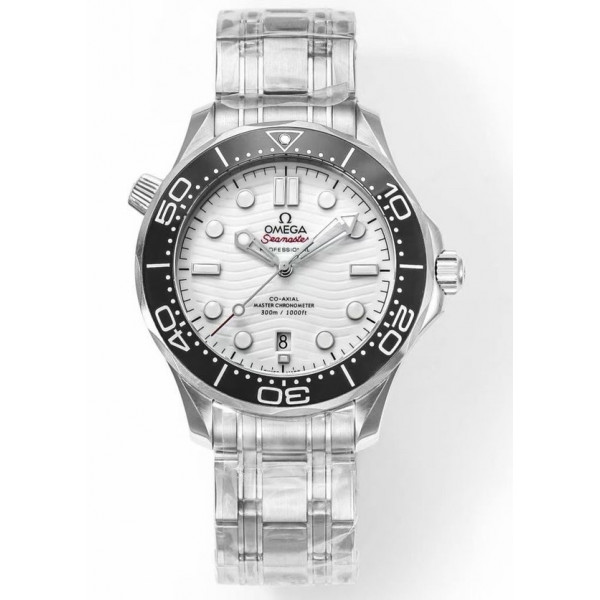 Seamaster Diver 300M 1:1 Best Edition Black Ceramic Bezel White Dial Bracelet EWE A8800