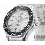 Seamaster Diver 300M 1:1 Best Edition Black Ceramic Bezel White Dial Bracelet EWE A8800