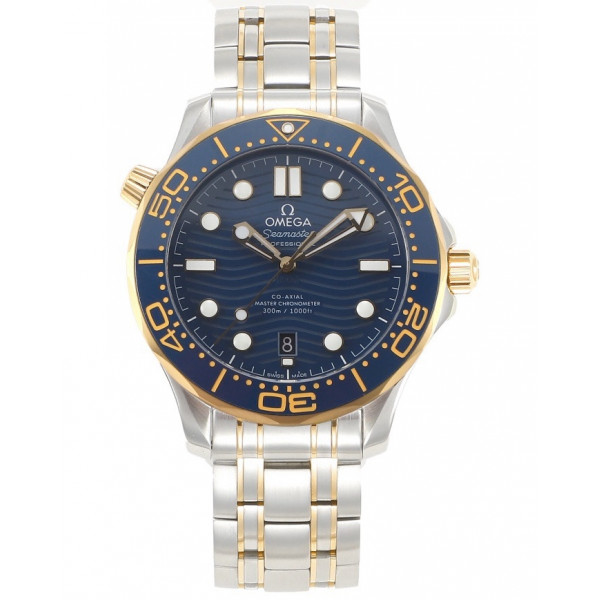 Seamaster Diver 300M 1:1 Best Edition YG/SS Blue Ceramic Bezel Blue Dial Bracelet VSF A8800