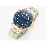 Seamaster Diver 300M 1:1 Best Edition YG/SS Blue Ceramic Bezel Blue Dial Bracelet VSF A8800