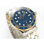 Seamaster Diver 300M 1:1 Best Edition YG/SS Blue Ceramic Bezel Blue Dial Bracelet VSF A8800