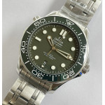 Seamaster Diver 300M SS Green Ceramic Bezel 1:1 Best Edition Green Dial on SS Bracelet JVSF A2824