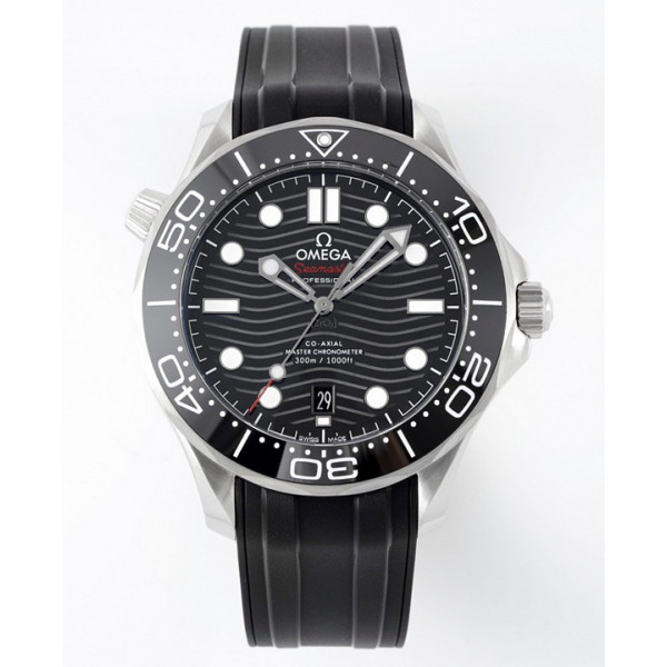 Seamaster Diver 300M 1:1 Best Edition Black Ceramic Bezel Black Dial Rubber Strap ZF A8800