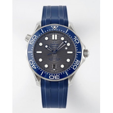 Seamaster Diver 300M 1:1 Best Edition Blue Ceramic Bezel Grey Dial Rubber Strap ZF A8800