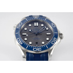 Seamaster Diver 300M 1:1 Best Edition Blue Ceramic Bezel Grey Dial Rubber Strap ZF A8800