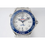 Seamaster Diver 300M 1:1 Best Edition Blue Ceramic Bezel White Dial Bracelet ZF A8800