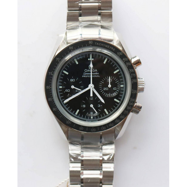 Speedmaster MoonWatch SS Sapphire Crystal Black Dial on SS Bracelet Manual Winding Chrono Movement OMF