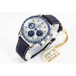 Speedmaster SS Snoopy 1:1 Best Edition White Dial Blue Nylon Strap Manual Winding Chrono Movement OSF