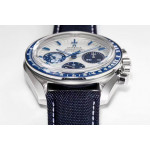 Speedmaster SS Snoopy 1:1 Best Edition White Dial Blue Nylon Strap Manual Winding Chrono Movement OSF