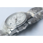 Speedmaster '57 Co-Axial 1:1 Best Edition White Dial on SS Bracelet A9300 (Black Balance Wheel) OMF